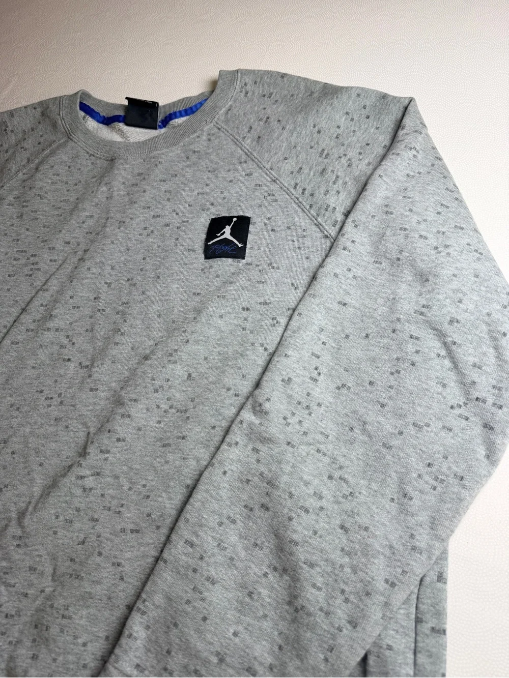 Jordan Flight Men’s XL Gray Speckled Crewneck Sweatshirt Jumpman Cotton Blend